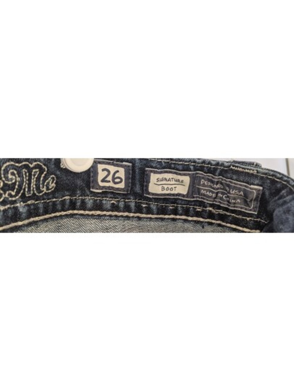 Miss Me Jeans Womens 26 Signature Boot Embellished Low Rise Studded Denim Blue - Picture 8 of 10